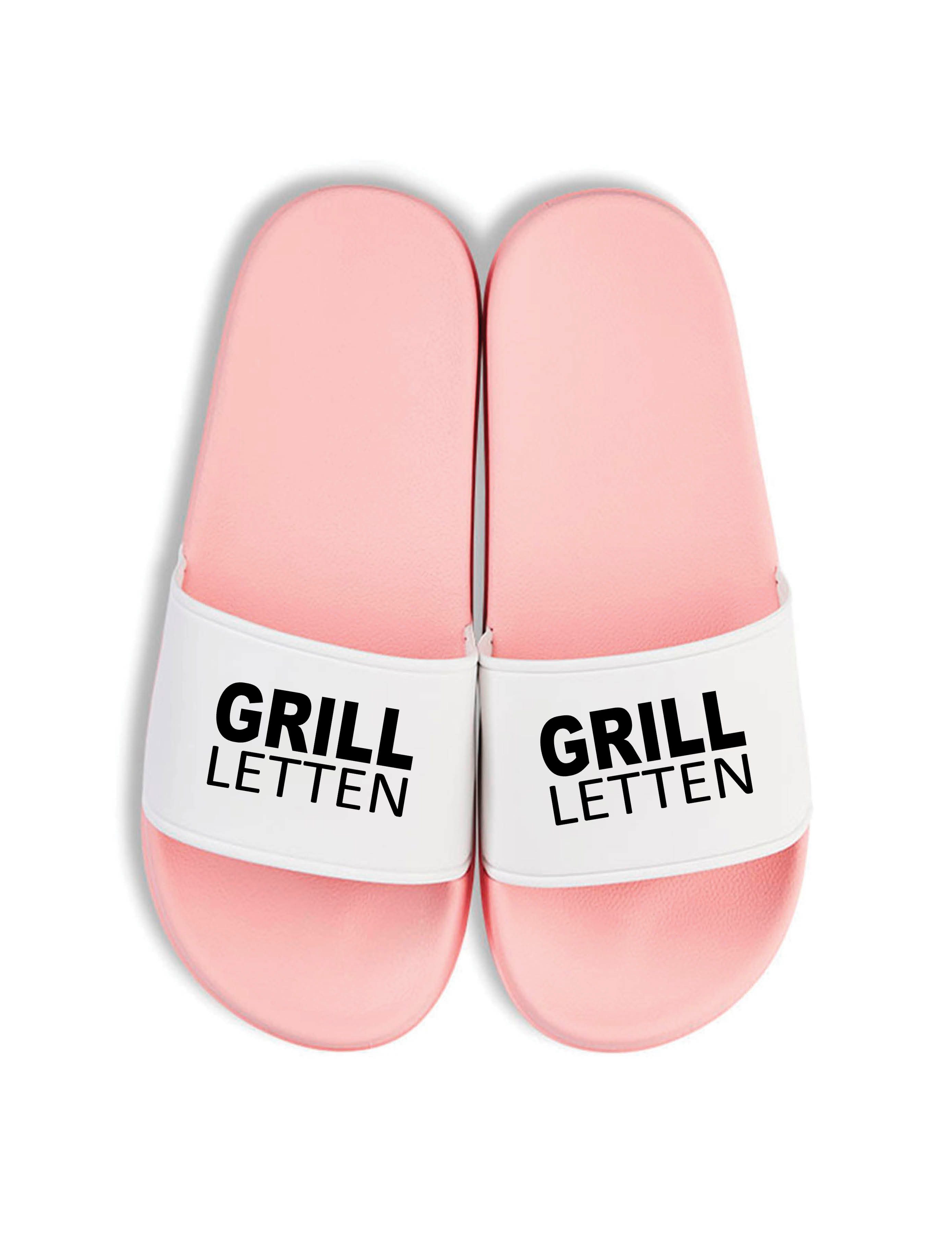 Youth Designz Herren Damen Badelatschen "Grill Letten" Fun-Print Statement Geschenk Badeschuh mit Lustigen Aufdruck für Männer und Frauen