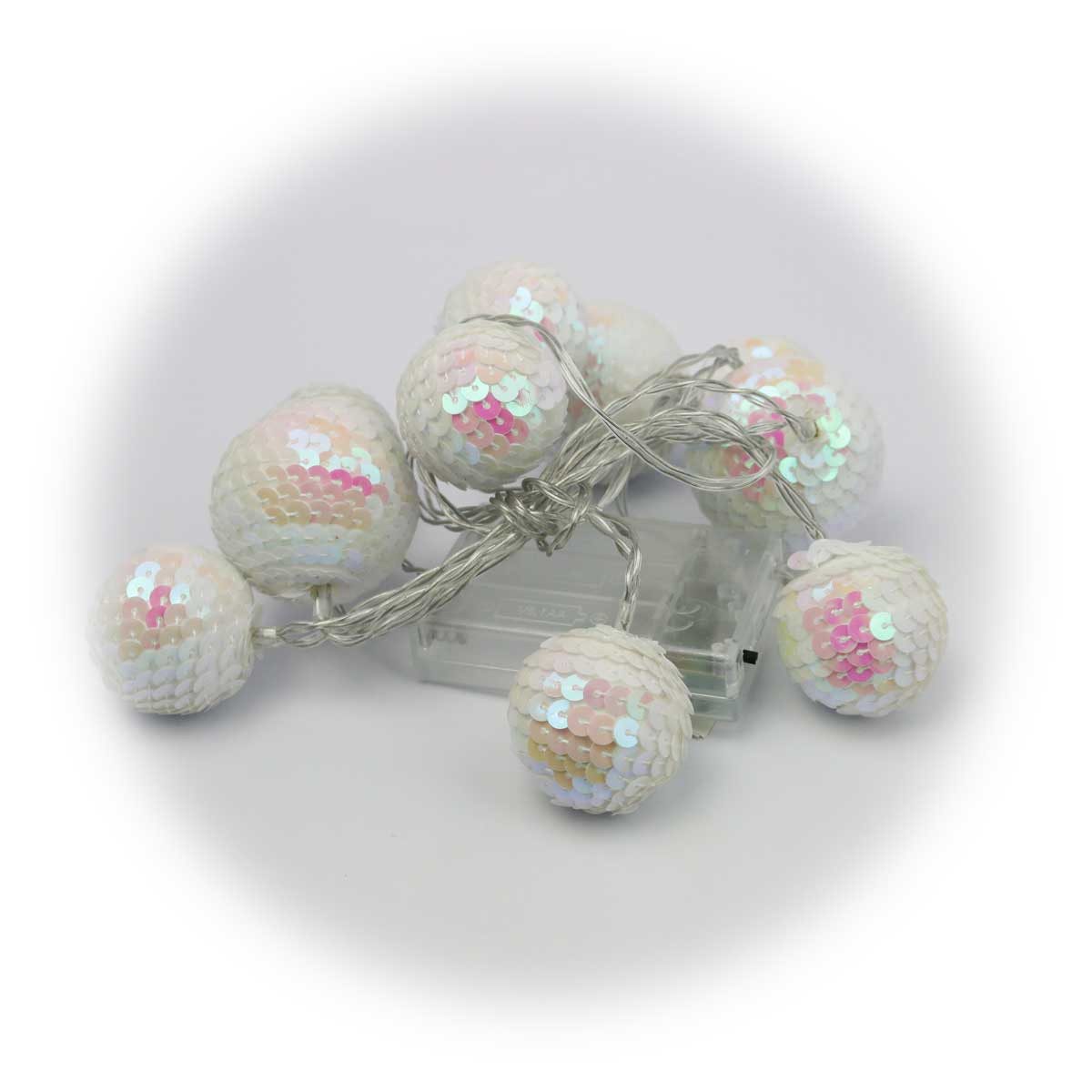 STAR TRADING LED-Lichterkette LED Lichterkette "Disco Light", Kugeln weiss, ww