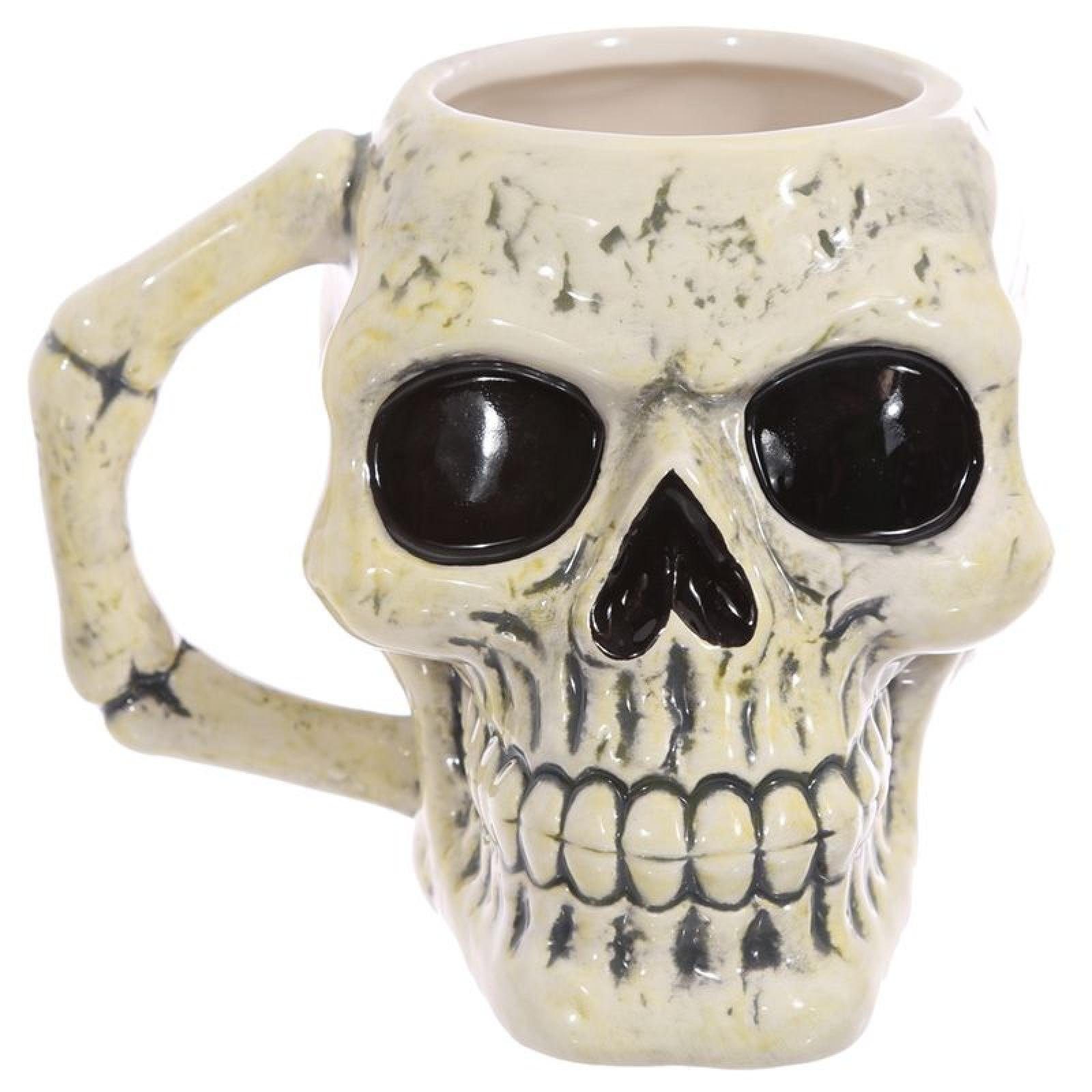 Puckator Tasse Uralter Schädel Totenkopf geformte Tasse aus Dolomit-Keramik