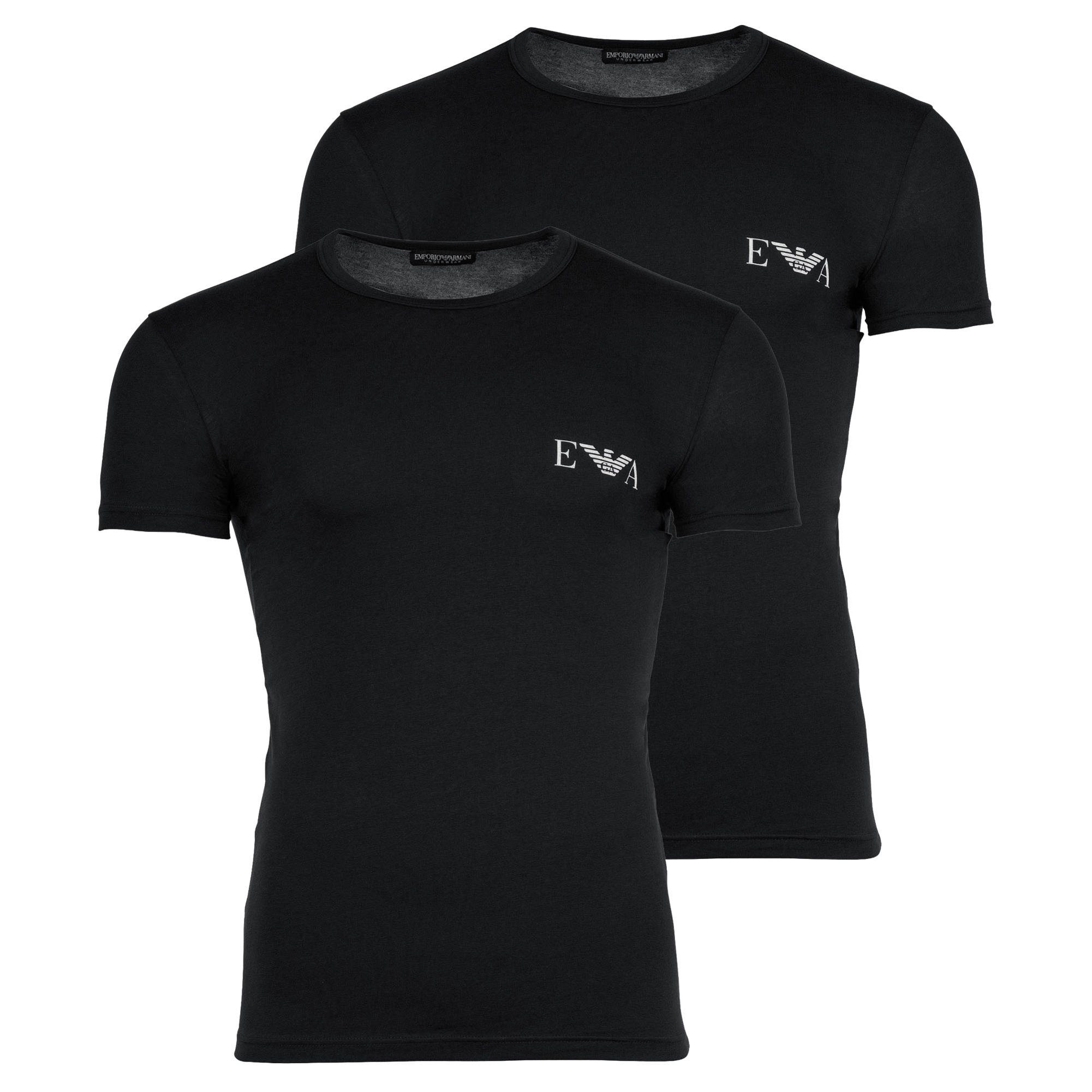 Emporio Armani T-Shirt Herren T-Shirt 2er Pack Baumwolle BOLD MONOGRAM (Packung, 2er Pack)