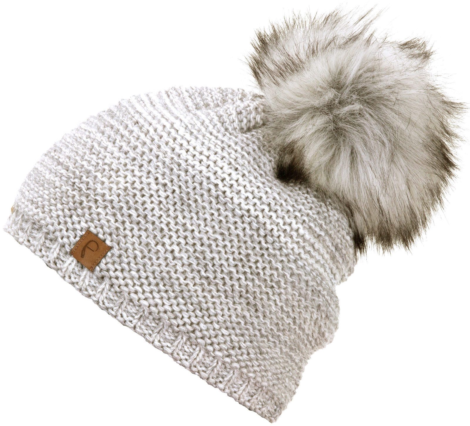 Faera Bommelmütze Wintermütze Damen Herren Mütze Beanie Haube gefüttert Bommelmütze