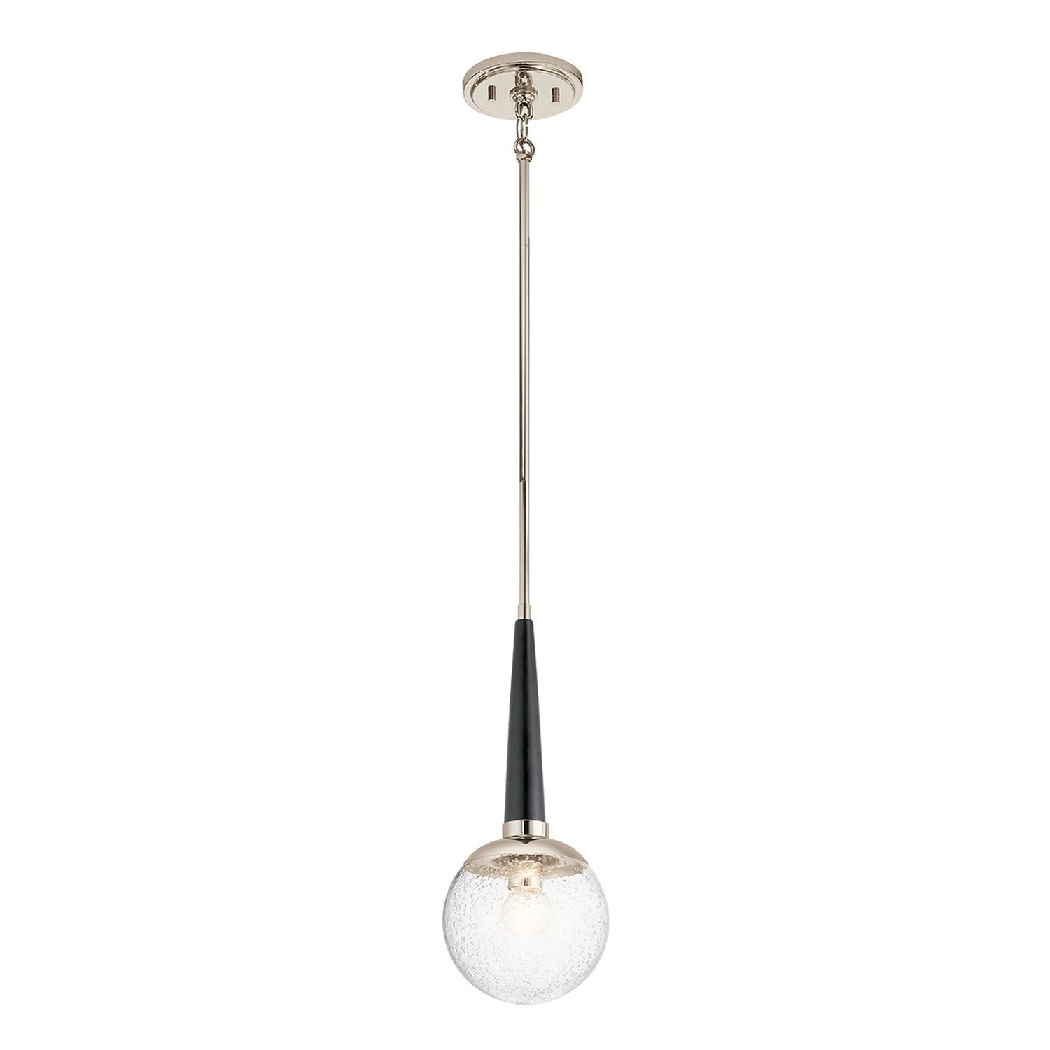 Licht-Erlebnisse Pendelleuchte LIETA, ohne Leuchtmittel, Glas Metall H: max. 151,3 cm rund D: 19,5 cm Nickel poliert E27