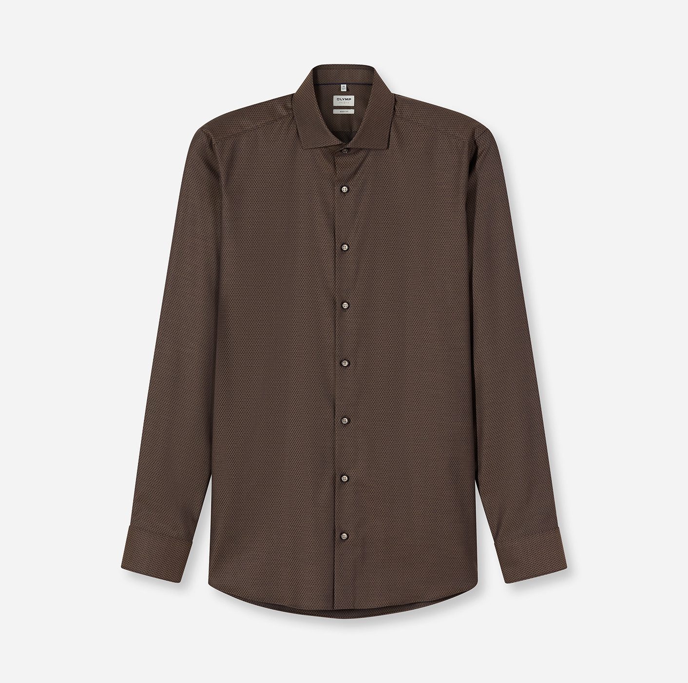 OLYMP Langarmhemd Level 5 Businesshemd, body fit, Royal-Kentkragen, unifarben