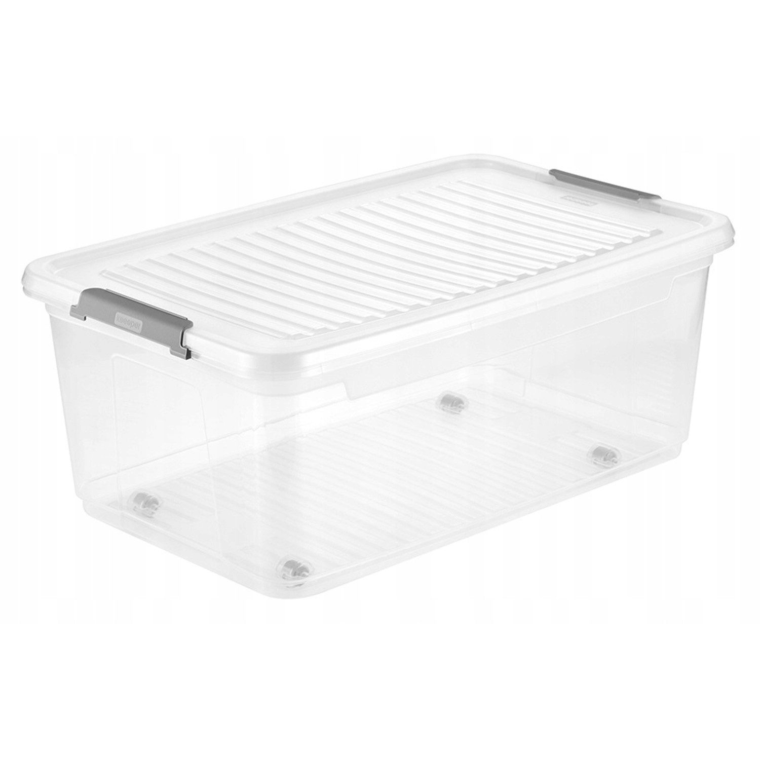 keeeper Aufbewahrungsbox mit Deckel und Rollen Leo 37 l, mit robusten Verschlussklammern