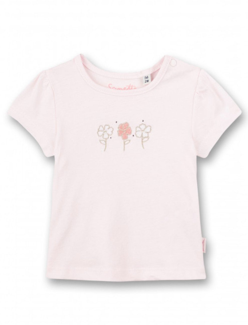 Sanetta T-Shirt Baby T-Shirt aus Baumwolle mit Blumenstickerei und Kurzarm