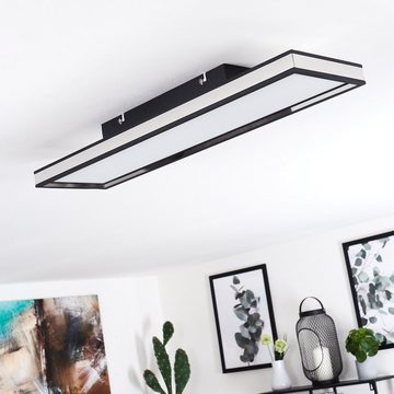 hofstein Deckenleuchte »Casalvecchio« Deckenlampe, Spiegel, Metall/Kunststoff, Schwarz/Opal, 3000 Kelvin, länglich, 61cmx16cm, 1000 Lumen, 1xLED 18 Watt