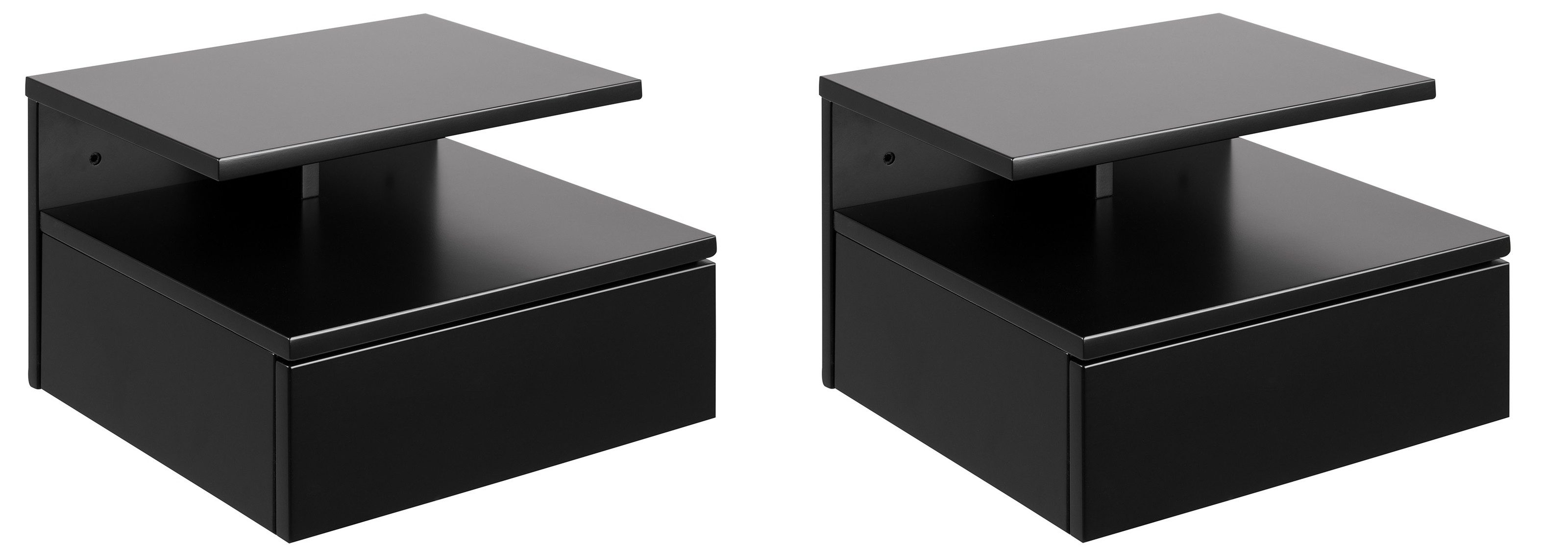 freiraum Nachtkonsole Randers, (2er-Set) hängend, in schwarz, MDF - 35x22,5x32 (BxHxT)
