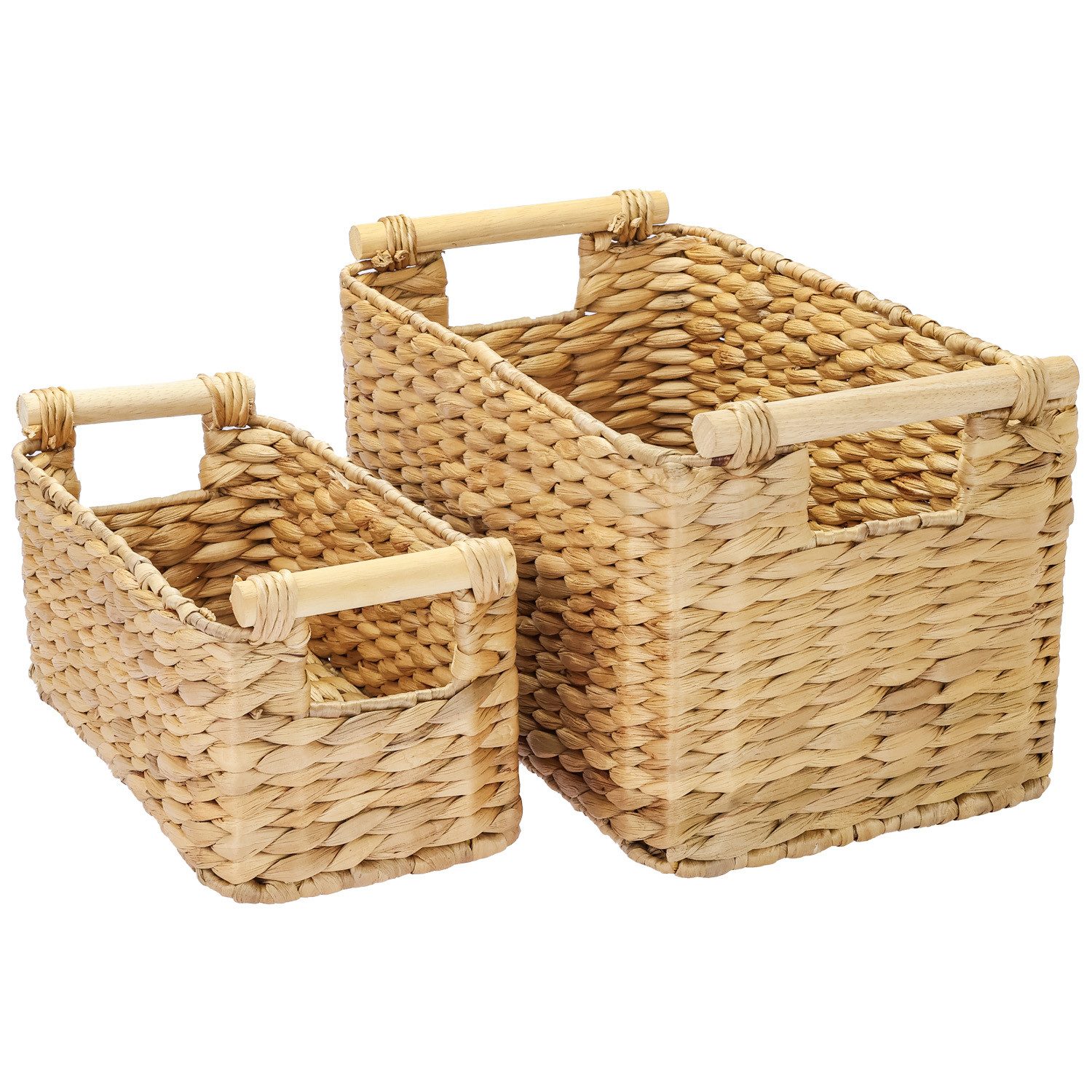 HMF Aufbewahrungskorb Nachhaltiger Aufbewahrungskorb mit Holzgriffen, günstig online kaufen