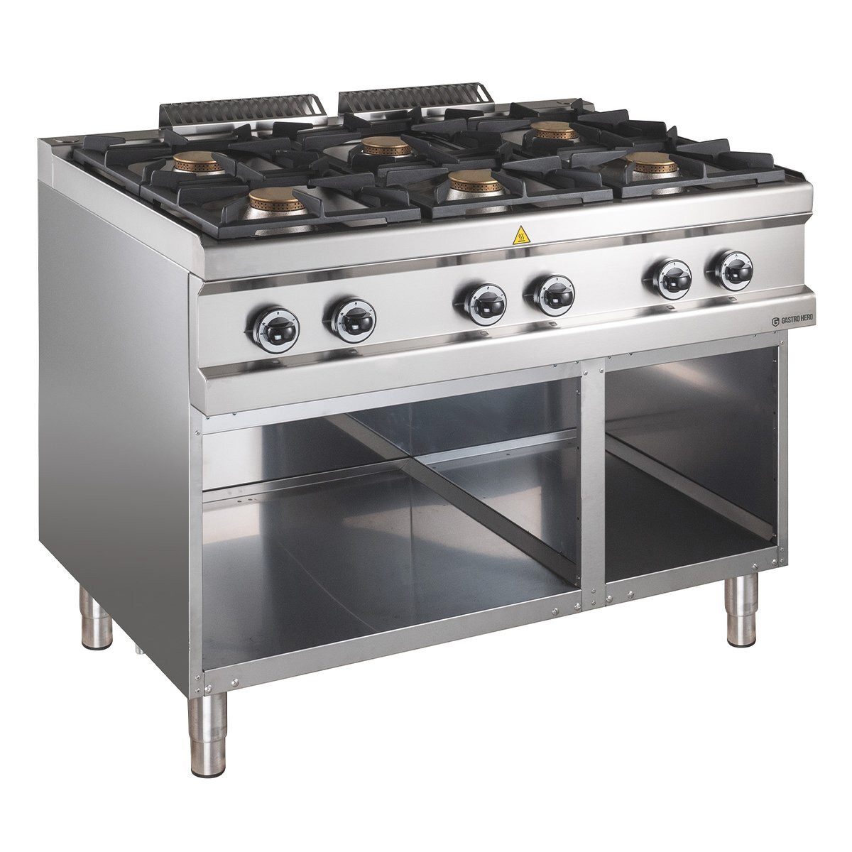 GastroHero Dönergrill Gasherd 6 Brenner 42 kW Edelstahl Gastro Standherd