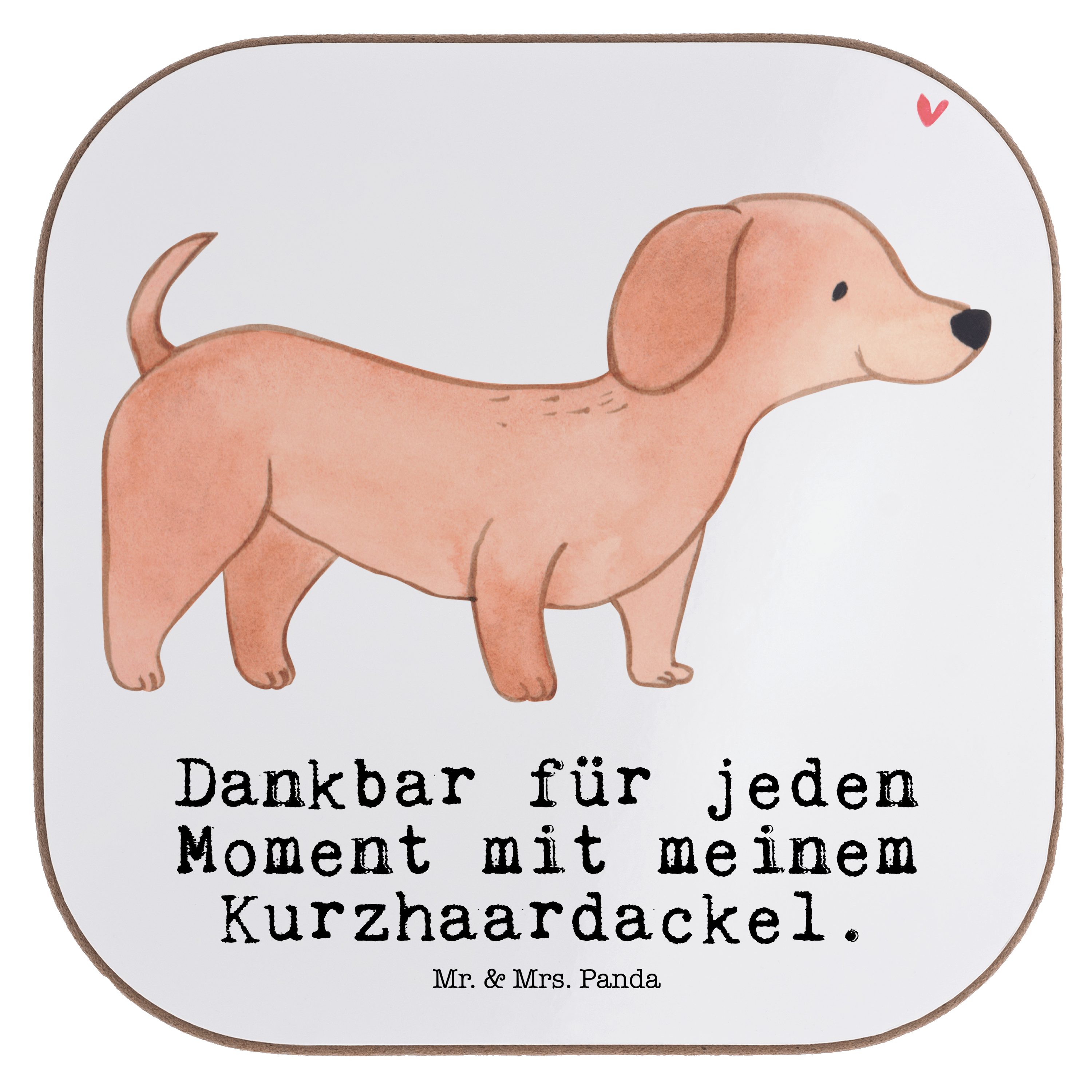& Moment Getränkeuntersetzer - Mr. - Hundebesitzer, Mrs. Weiß Geschenk, Panda Dackel Kurzhaardackel Geträn, 1-tlg.