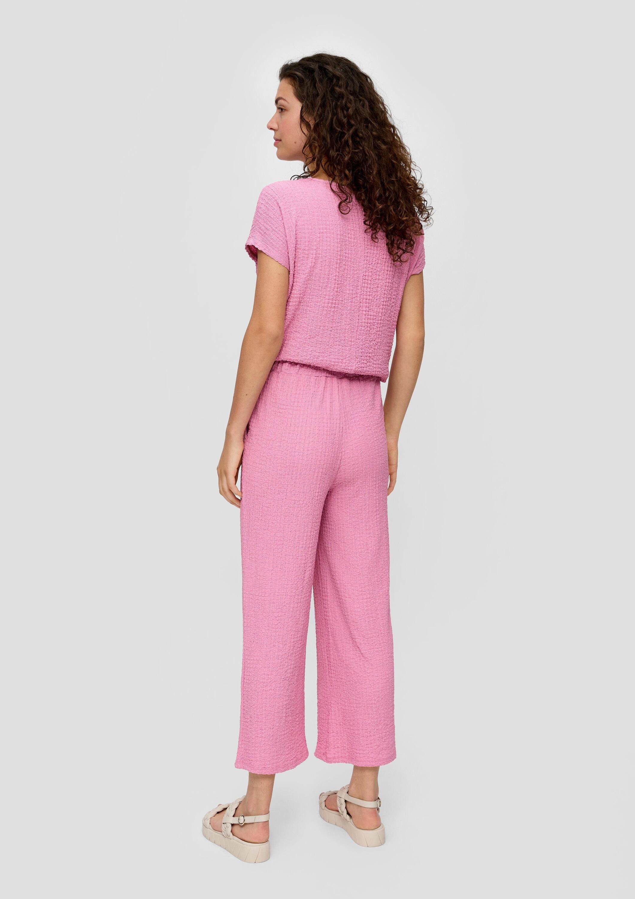 s.Oliver Culotte Hose Stoffhose mit Elastikbund und Musterstruktur