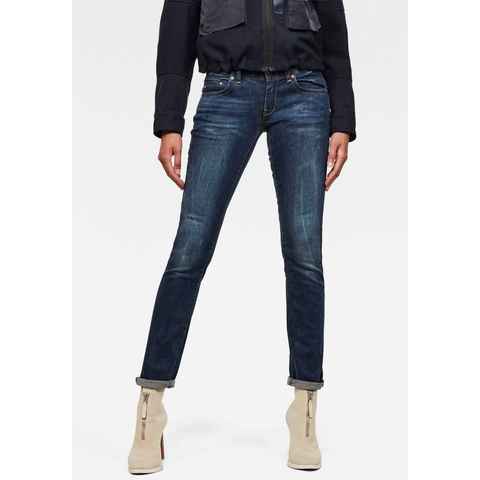 G-Star RAW Straight-Jeans Midge Saddle Straight 5-Pocket-Design mit markanten Steppnähten