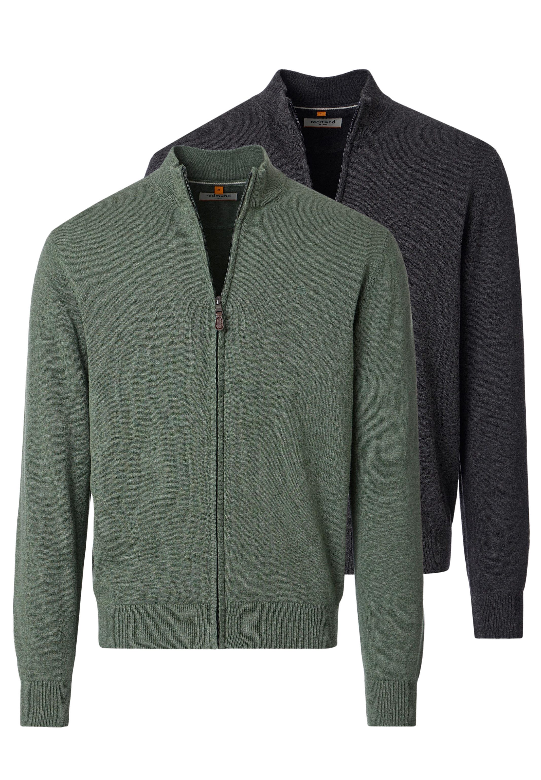 Redmond Strickjacke 2er Pack Basic (Spar-Set, 2-tlg) Strickjacke - Baumwolle - Atmungsaktiv - Weicher Baumwollstrick