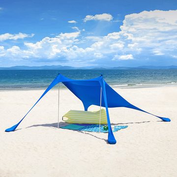 SoBuy Sonnensegel OZT01, Lycra Strandzelt Strandmuschel mit Alu-Stangen Sonnenschutz Tragbar