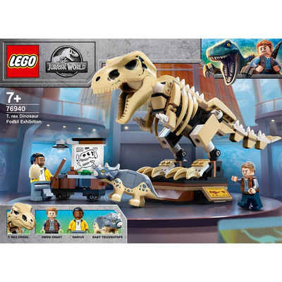 LEGO® Konstruktionsspielsteine LEGO 76940 Jurassic World T.Rex Skelett in der Fossilienausstellung, (Set)