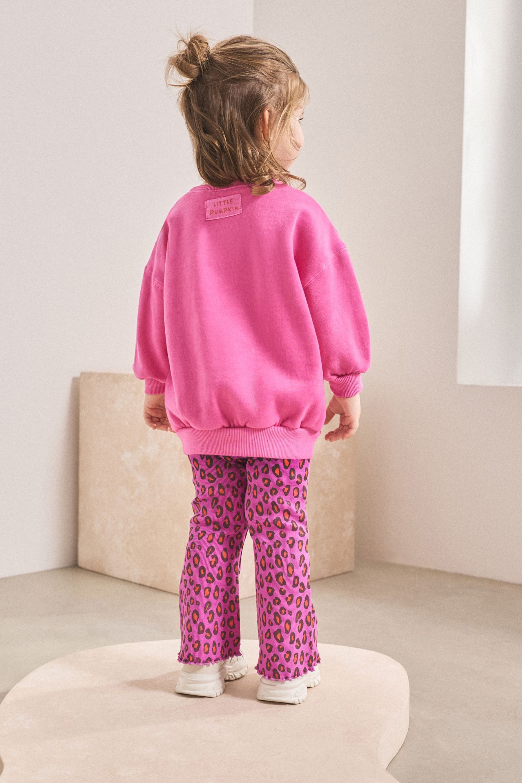 Next Top & Leggings Sweatshirt und Leggings mit Schlag im Set (2-tlg)
