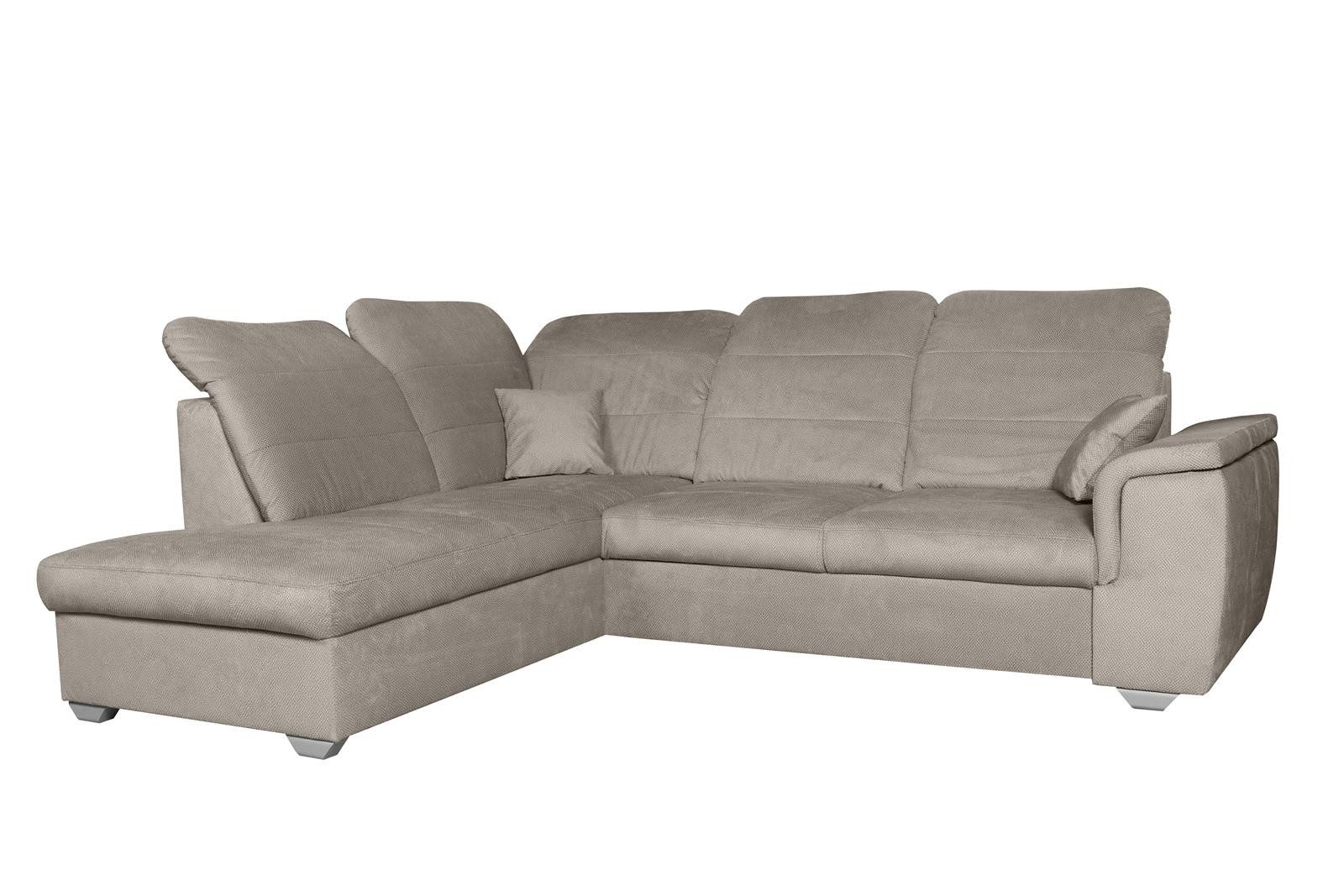 Beautysofa Ecksofa mit Schlaffunktion BERGAMO L, günstig online kaufen