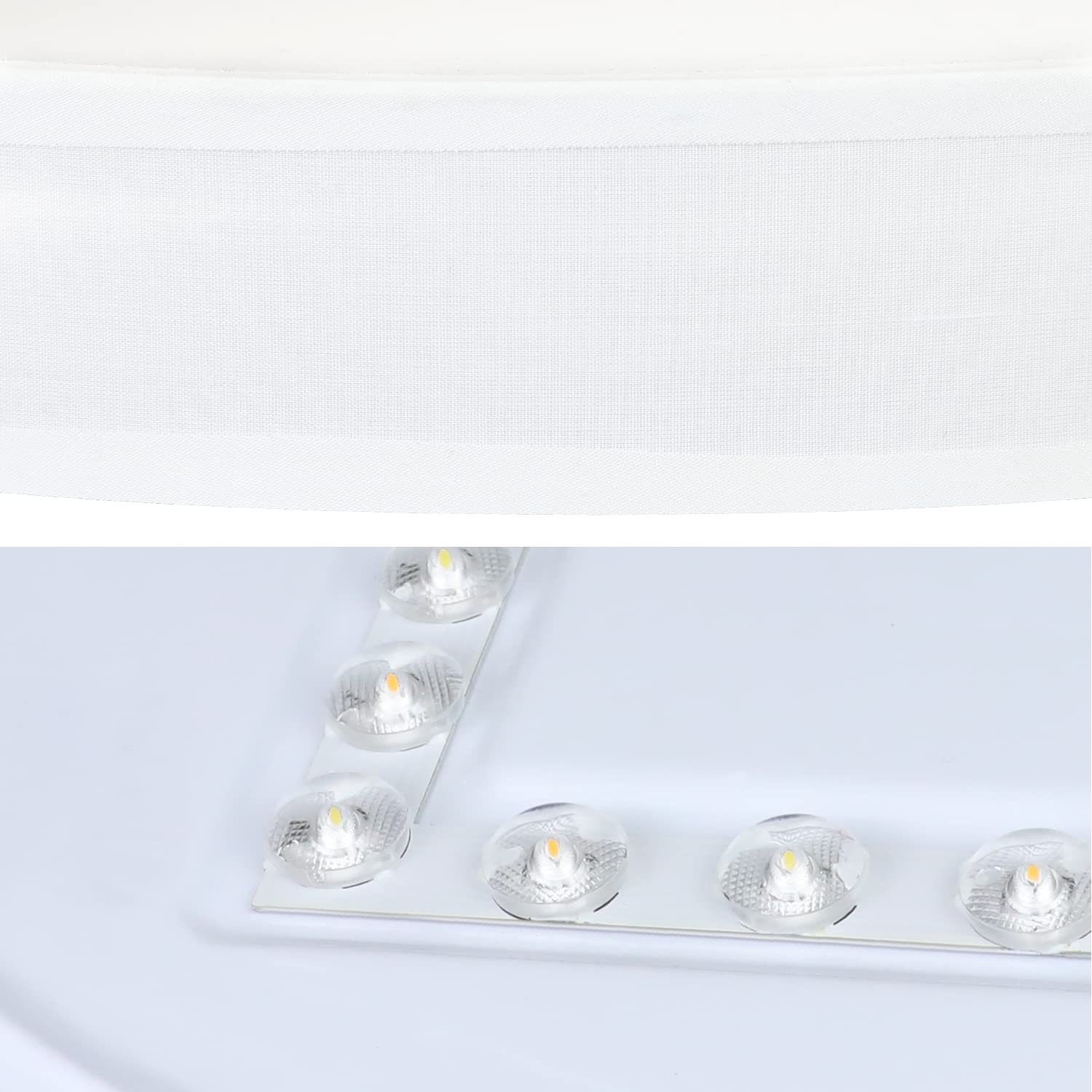 ZMH LED Stoffschirm ‎38 Whonzimmer, fest W LED Deckenleuchte Weiß integriert, Schlafzimmer Ø38CM warmweiß-kaltweiß, runde dimmbar
