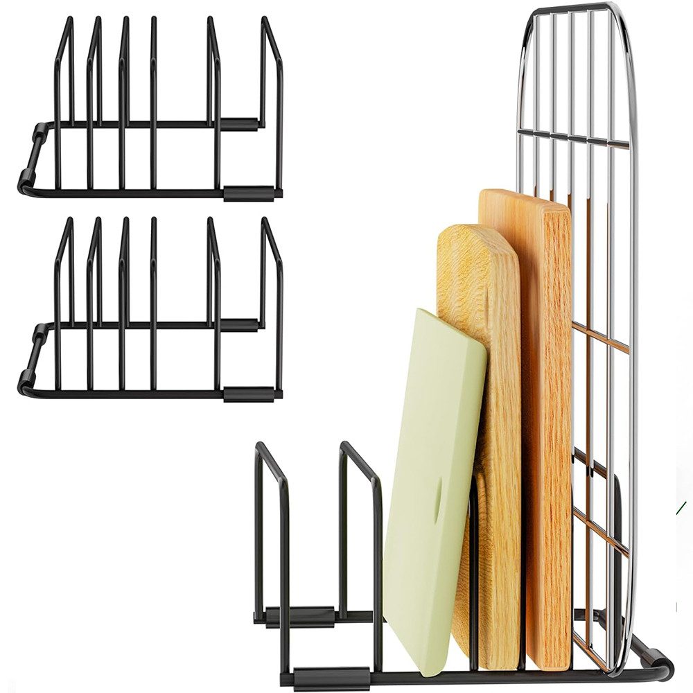 TUWENA Geschirrständer 2 Stück Schneidebrettständer, Tellerhalter schublade mit 5 Schlitze, Schneidebrett Halter, für Küche Schneidebretter, Backbleche, Tabletts