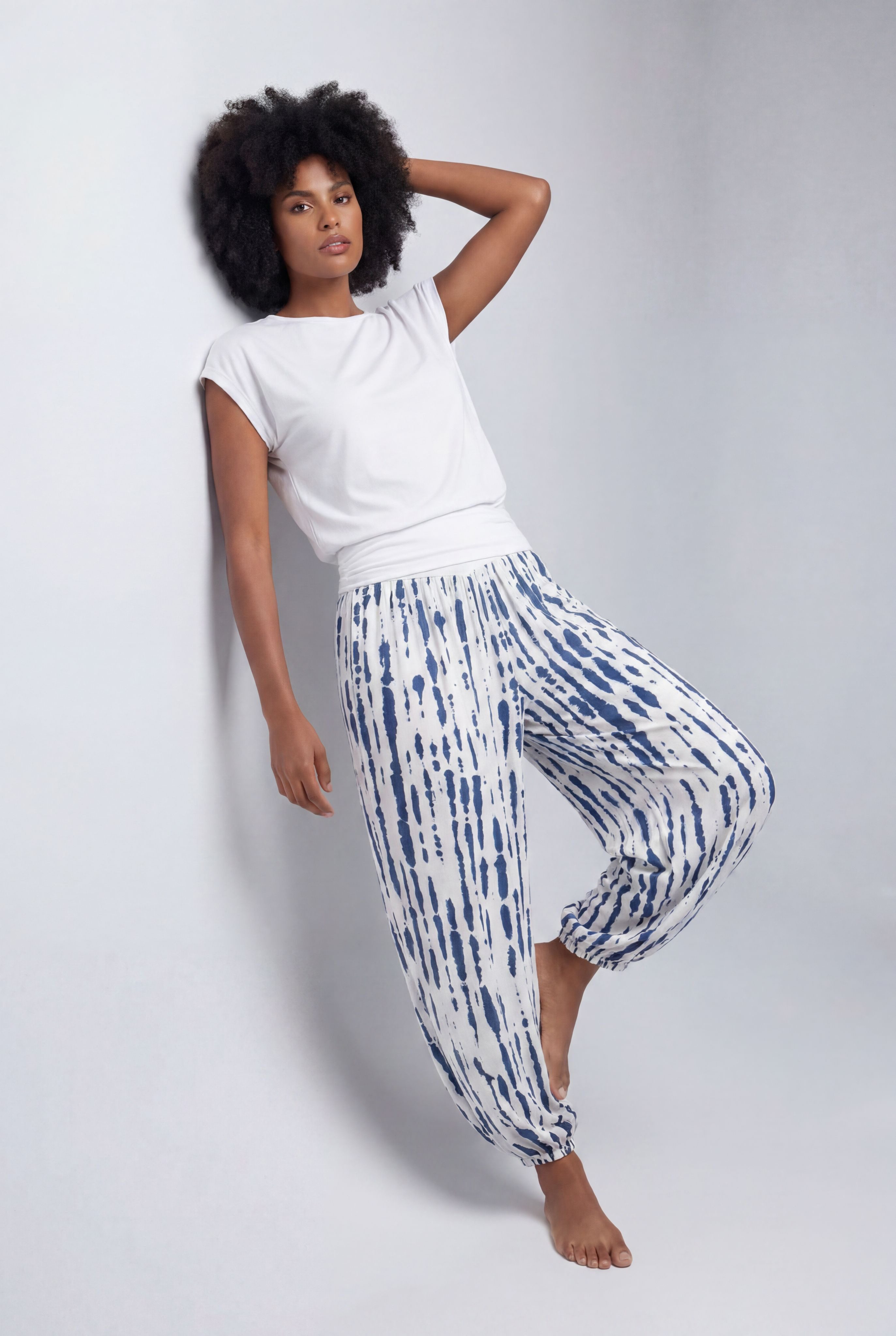 YC Fashion & Style Haremshose Pumphose mit Allover-Print – Bequeme Freizeithose mit Komfortbund mit elastischem Bund