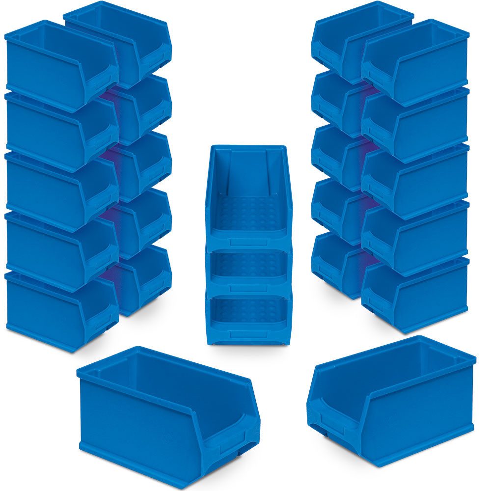 BRB-Lagertechnik Kleinteilemagazin 25x Sichtbox PROFI LB 4, LxBxH 235x145x125 mm, Auch für Lebensmittel geeignet