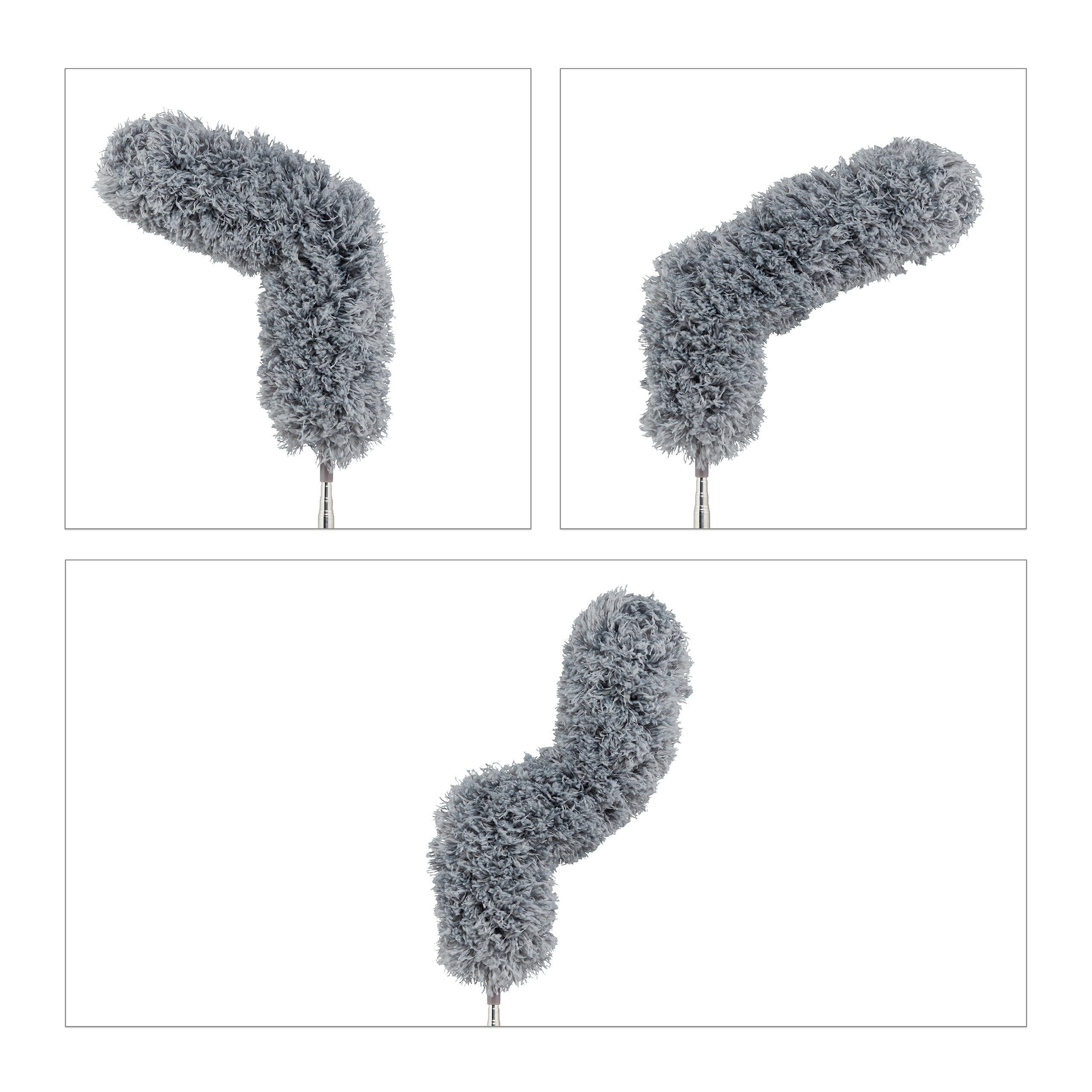 relaxdays Staubwedel Ausziehbarer Staubwedel bis 2,5 m