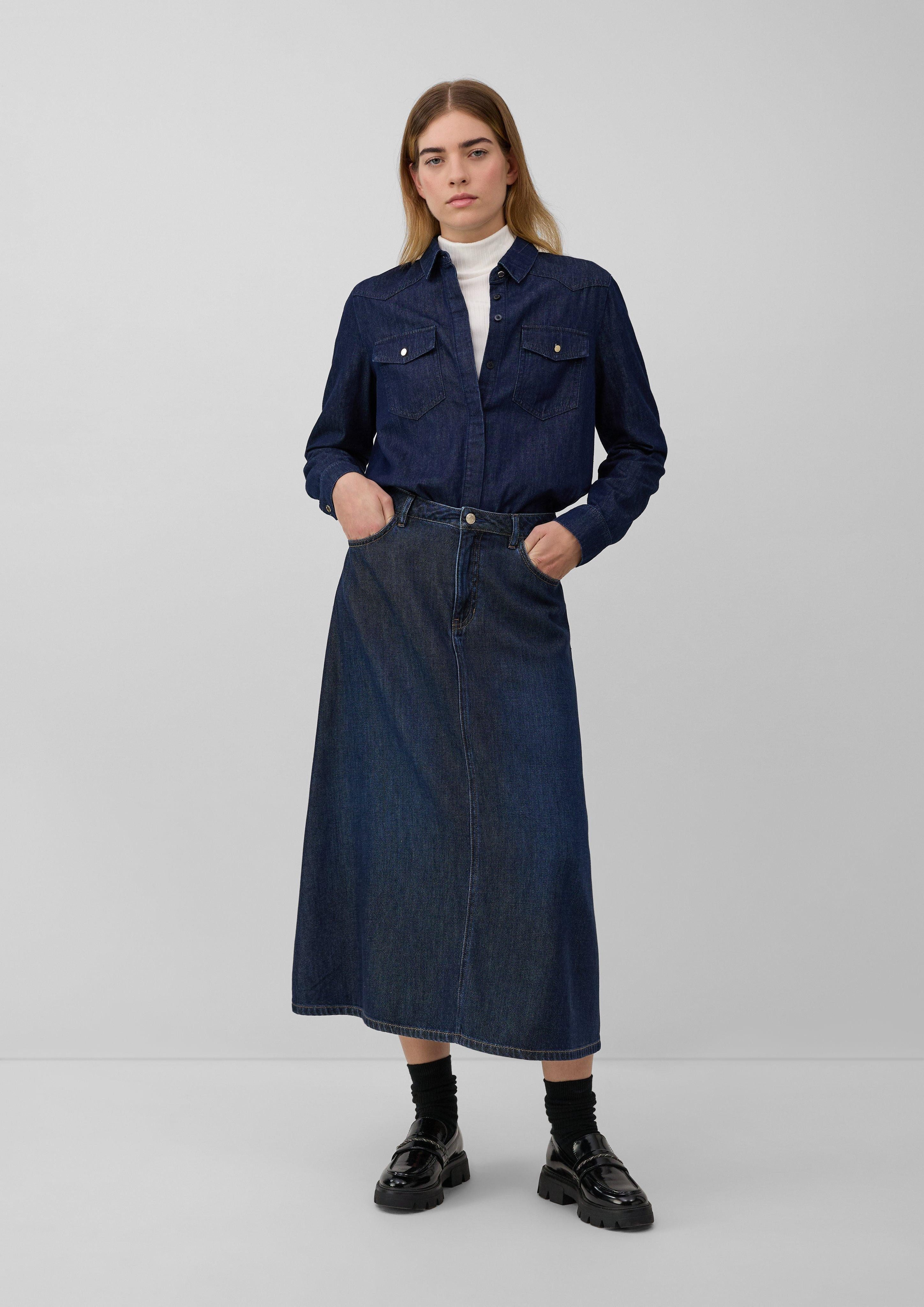 s.Oliver Maxirock Jeans Midi-Rock im 5-Pocket-Stil günstig online kaufen
