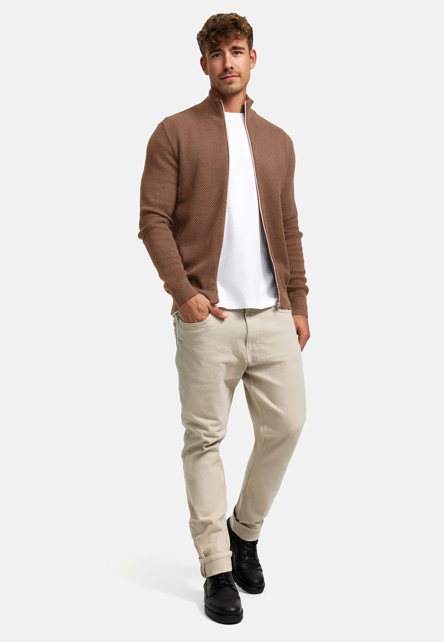 Kronstadt Strickjacke Herren KSErik Herrenstrickjacke Feinstrickjacke mit Stehkragen