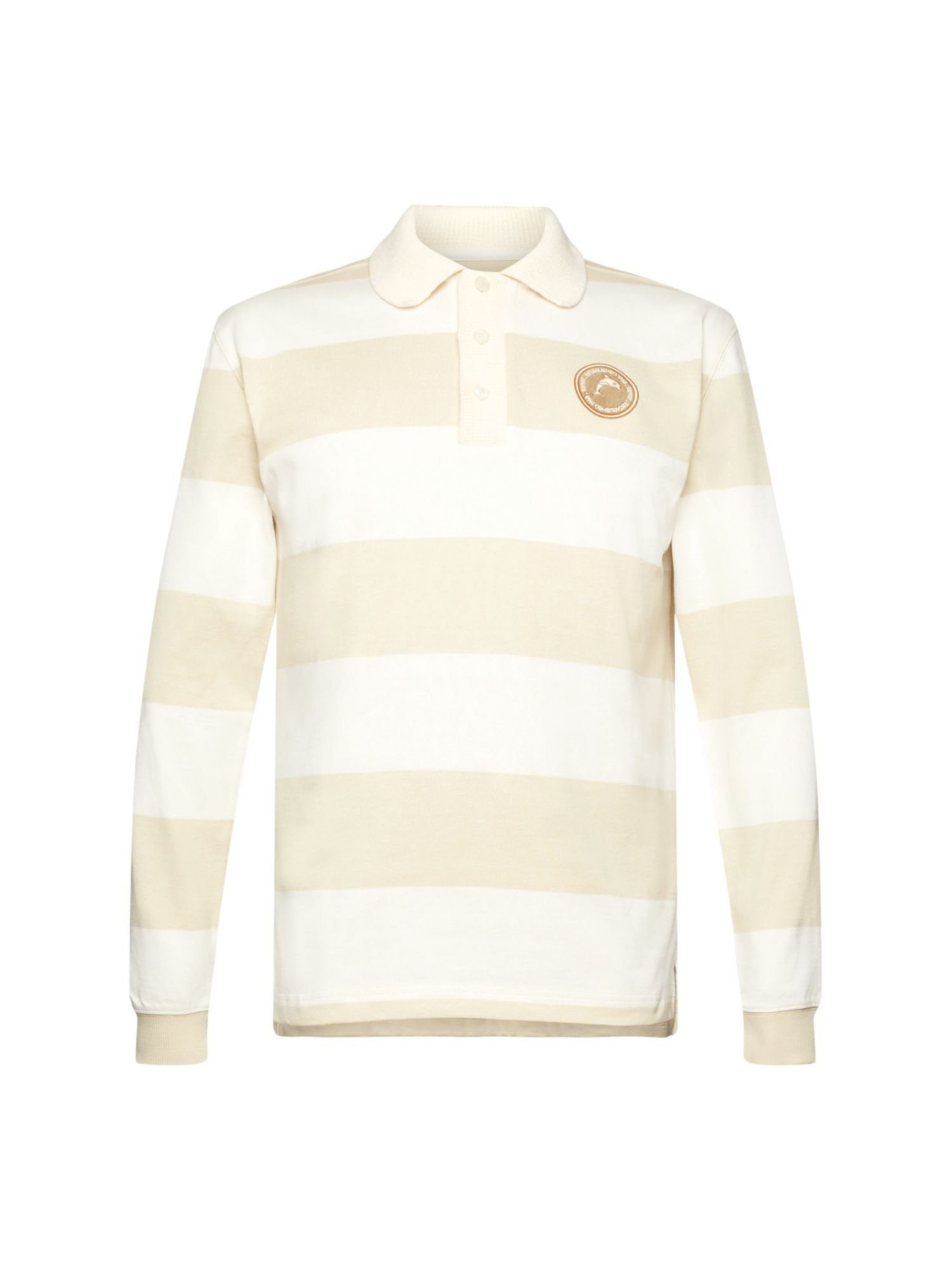 Esprit Langarm-Poloshirt Gestreiftes Rugby-Polo OFF WHITE