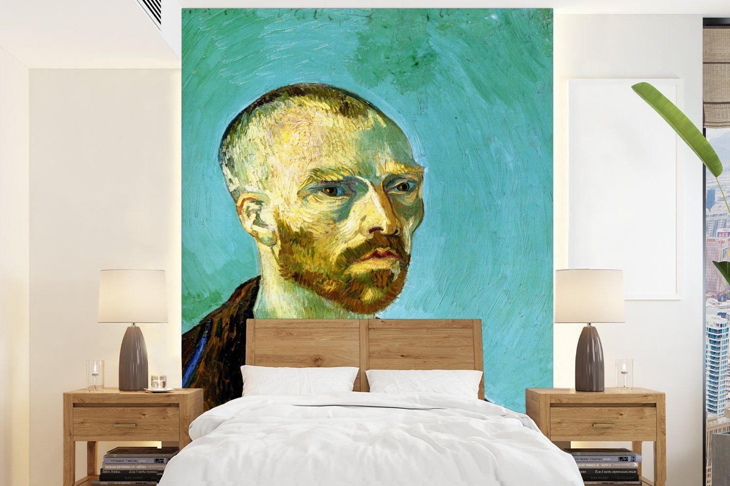 MuchoWow Fototapete Gauguin gewidmet - Vincent van Gogh, Matt, bedruckt, (4 St), Montagefertig Vinyl Tapete für Wohnzimmer, Wandtapete
