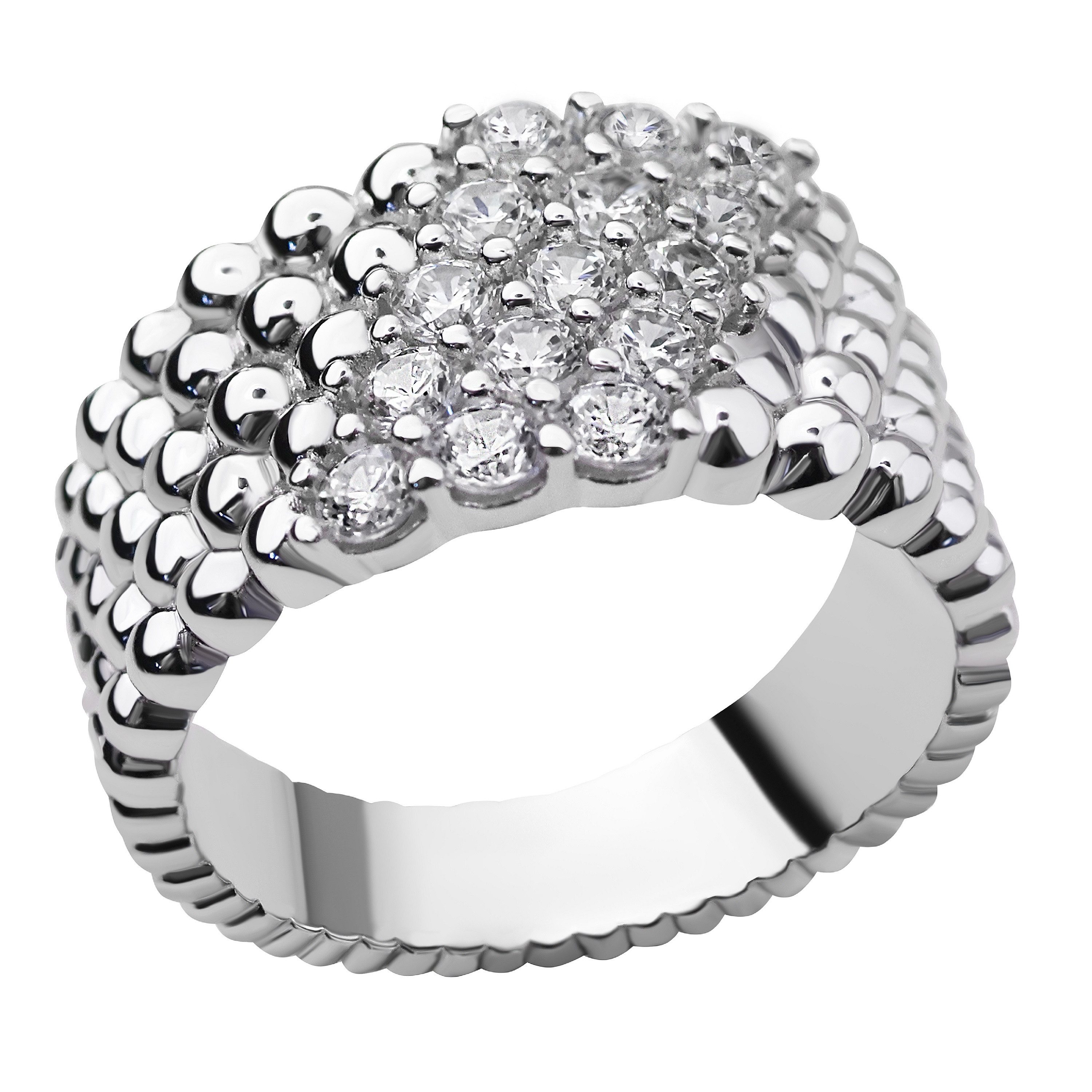 Firetti Fingerring Schmuck Geschenk Silber 925 Damenring Ring Kugeln rund, mit Zirkonia (synth)