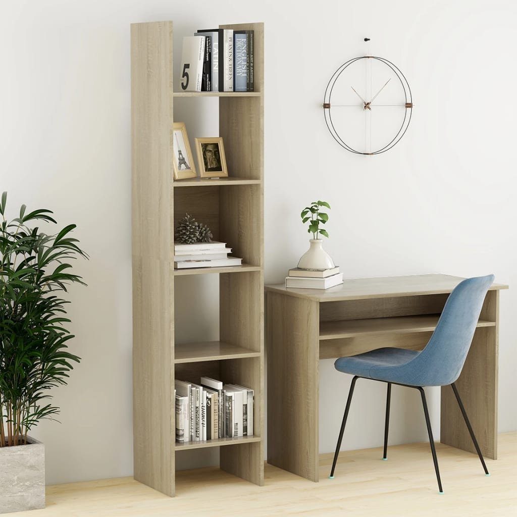 furnicato Bücherregal Sonoma-Eiche 40x35x180 cm Holzwerkstoff