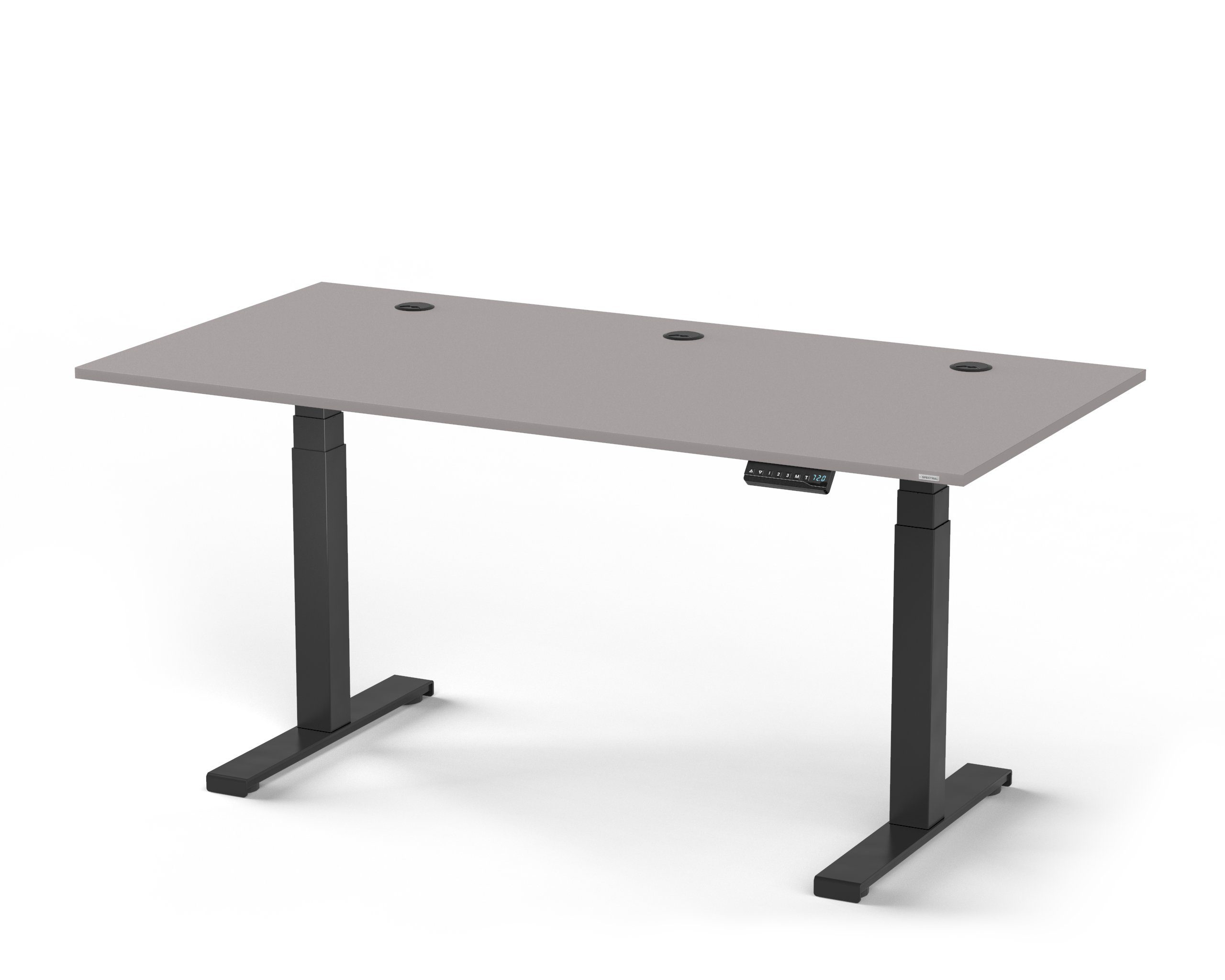 im Stehen. und Arbeiten Sitzen Schreibtische SPECTRAL für Just-Office Büro Ergonomisches Schreibtisch Grey/Black und Homeoffice. im höhenverstellbare Elektrisch