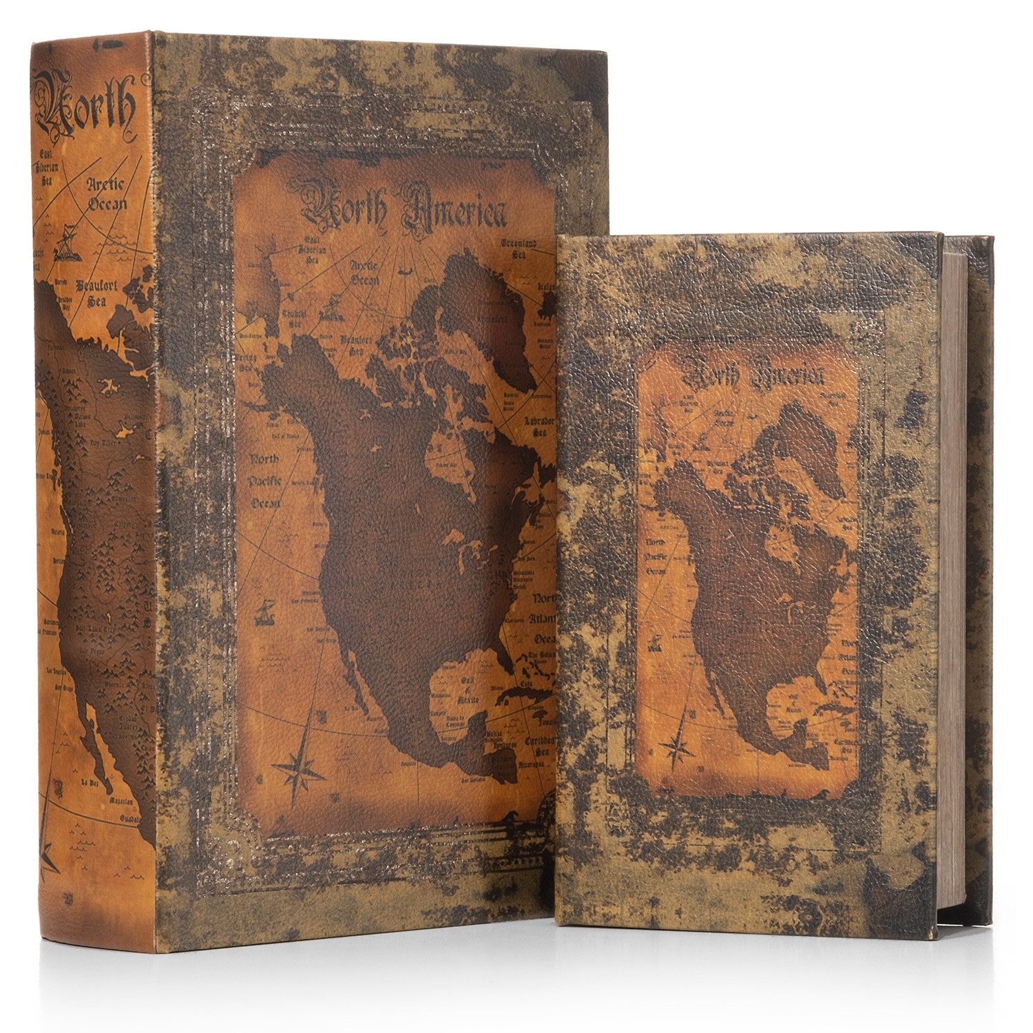 Etui Buchattrappe Nord Amerika Kontinent Karte