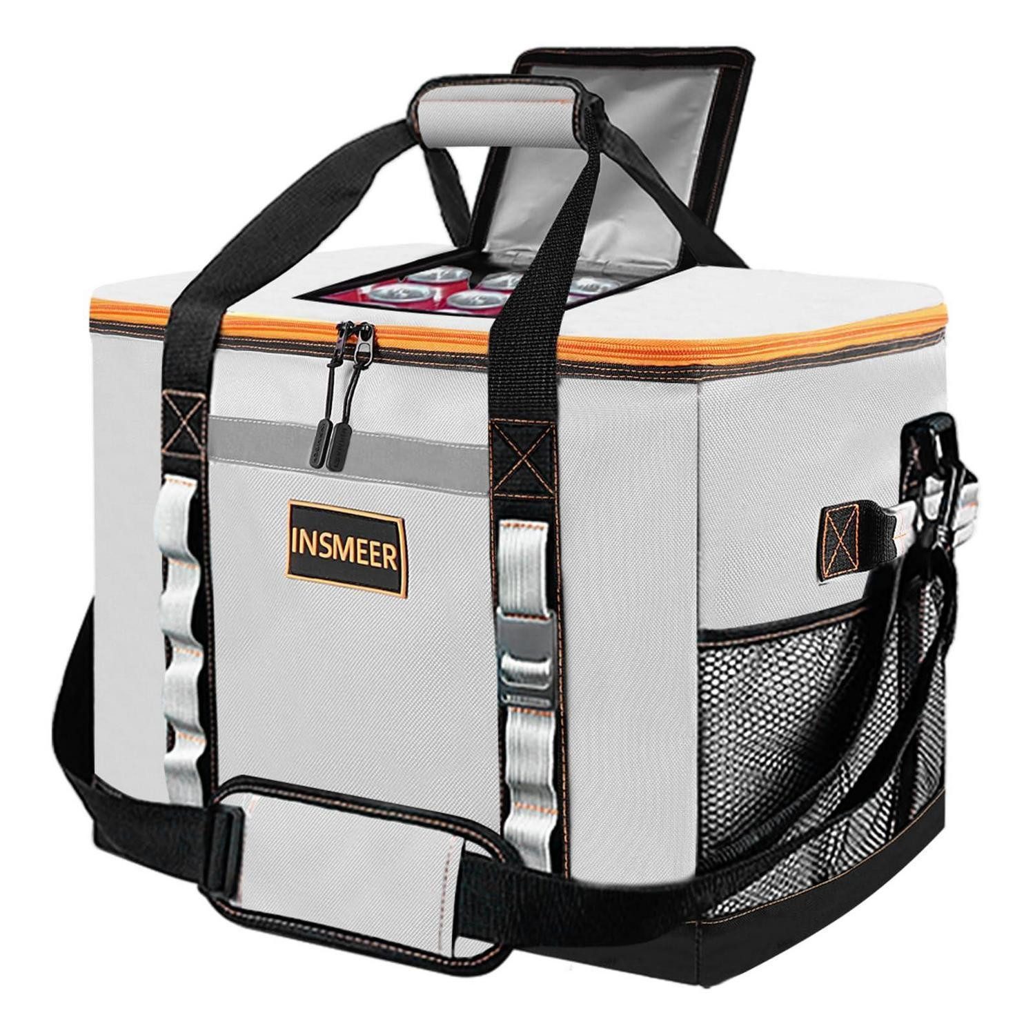 LuxusKollektion Kühltasche Kühltasche 48L 65Cans faltbar XXL Isoliertasche Oberöffnung Grau