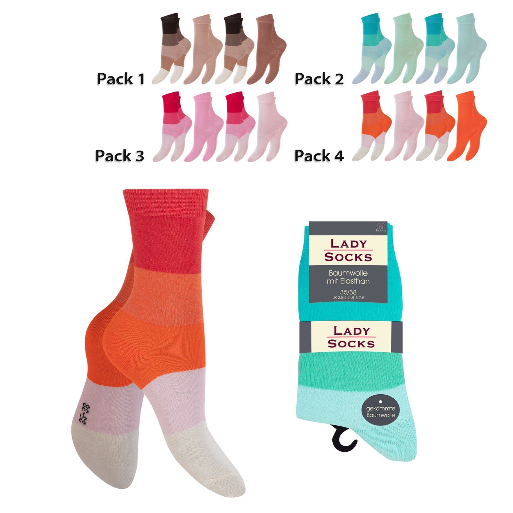 Socken atmungsaktiv hoher Socken underwear 1 Cocain Tragekomfort (8-Paar) Vorteilspack Pack Damen