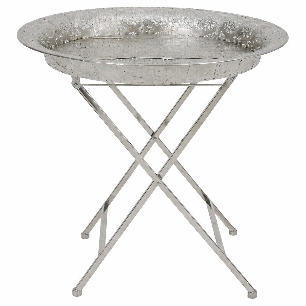 HTI-Living Beistelltisch Beistelltisch rund, klappbar Metall (Stück, 1-St., 1 Beistelltisch), Klapptisch mit Ornament