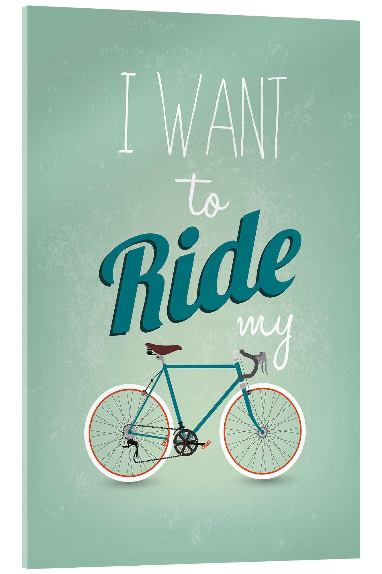 Posterlounge Acrylglasbild Editors Choice, I want to ride my bike, Illustration