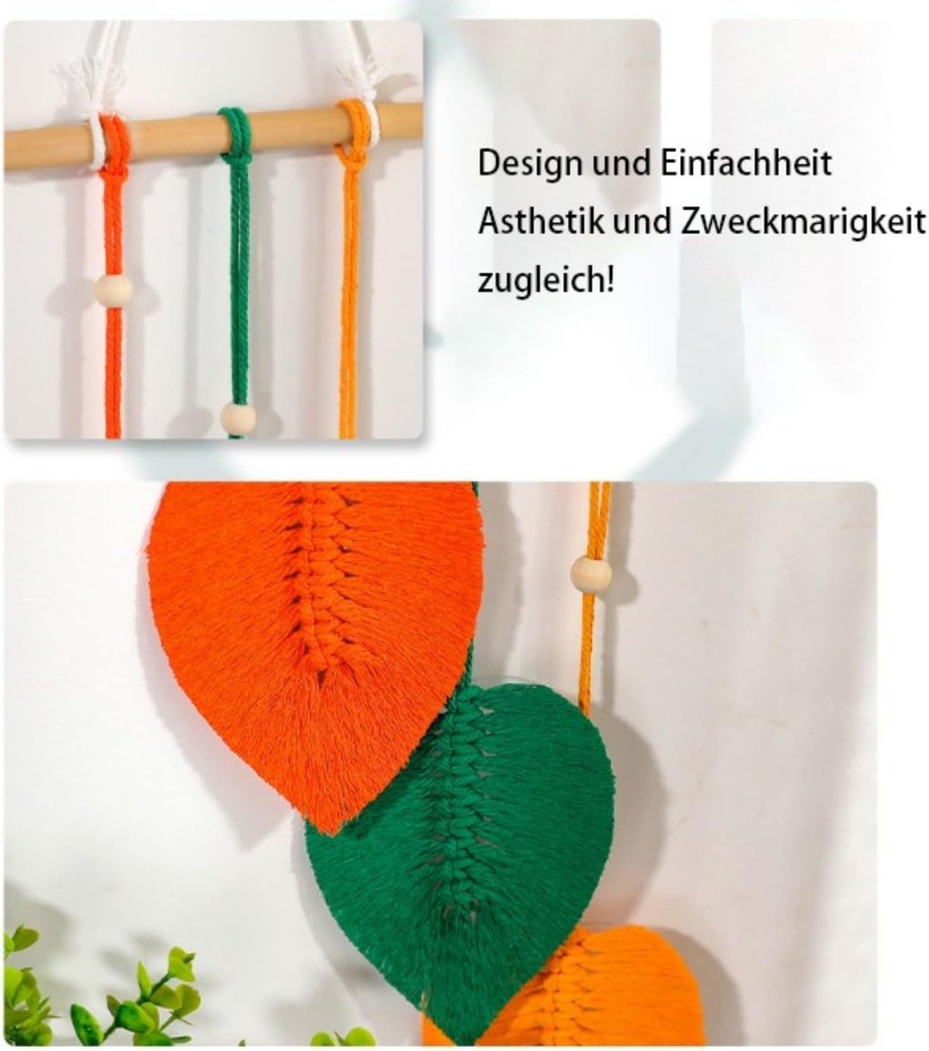 Kaket Hängedekoration Blatt Makramee Wandbehang, Boho Raumdekor günstig online kaufen