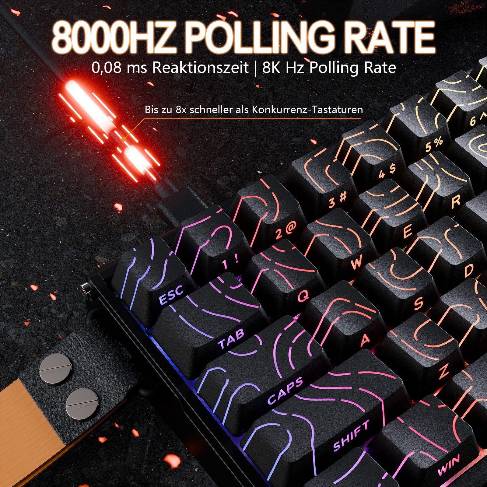 ATTACK SHARK X68MAX HE Rapid Trigger Gaming-Tastatur aus Aluminium Gaming-Tastatur (0.005mm RT,8000Hz,Hall-Effekt-Magnetschalter,Einstellbare Betätigung)