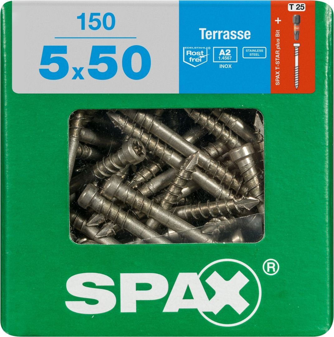 Terrassenschrauben mm TX 25 50 SPAX 150 x Spax - Terrassenschraube 5.0