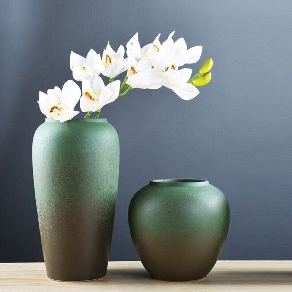 RAIKOU Dekovase Dekorative Blumenvase Tischdeko Keramikvase Keramik), (aus Elegante Handgefertigt 100