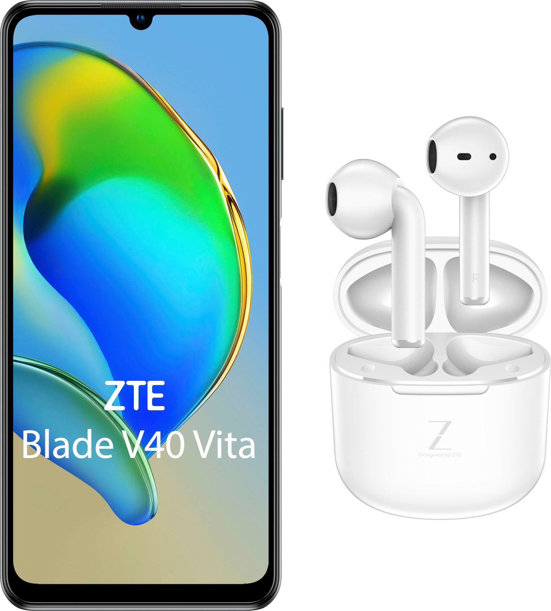 ZTE Blade V40 Vita Smartphone (17,1 cm/6,75 Zoll, 128 GB Speicherplatz, 48 MP Kamera) schwarz