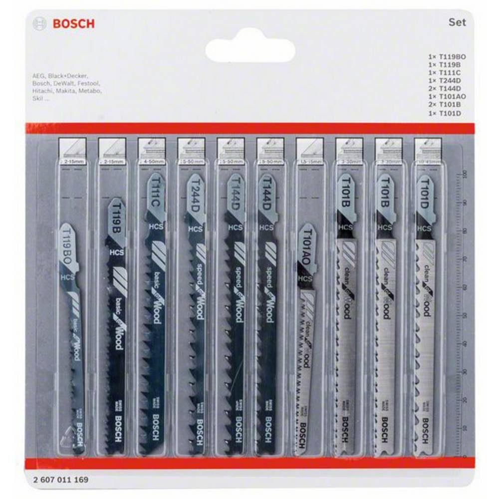 BOSCH Stichsägeblatt Stichsägeblatt-Set Wood, 10-teilig günstig online kaufen
