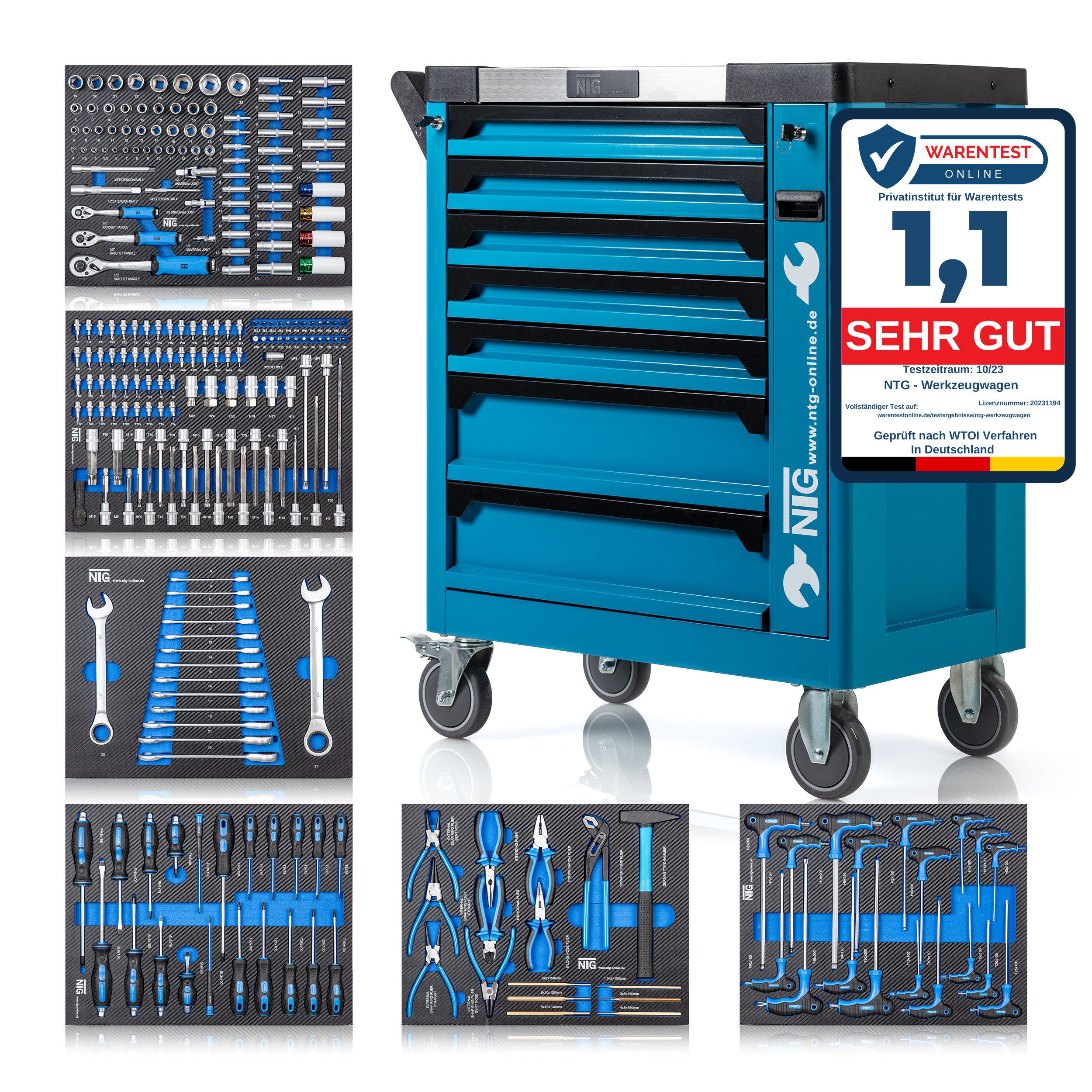 NTG Nutzfahrzeug Technik GmbH Werkstattwagen Werkzeugwagen 252 Teile I Komp günstig online kaufen