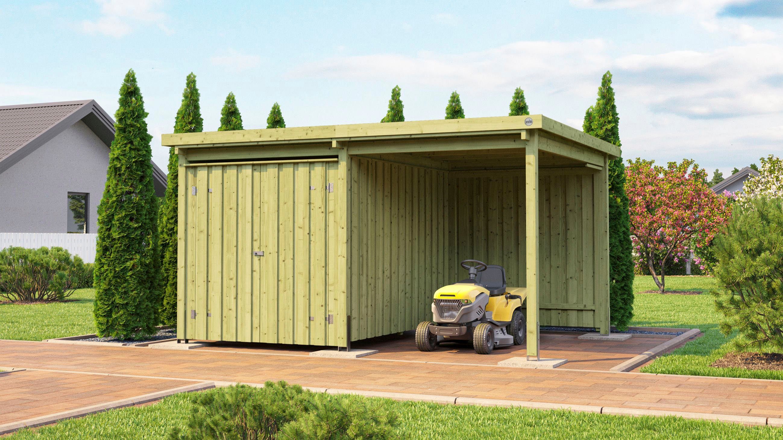 weka Gerätehaus Lagerhaus 607 Variante 2, kdi, 20 mm, BxT: 408x318 cm