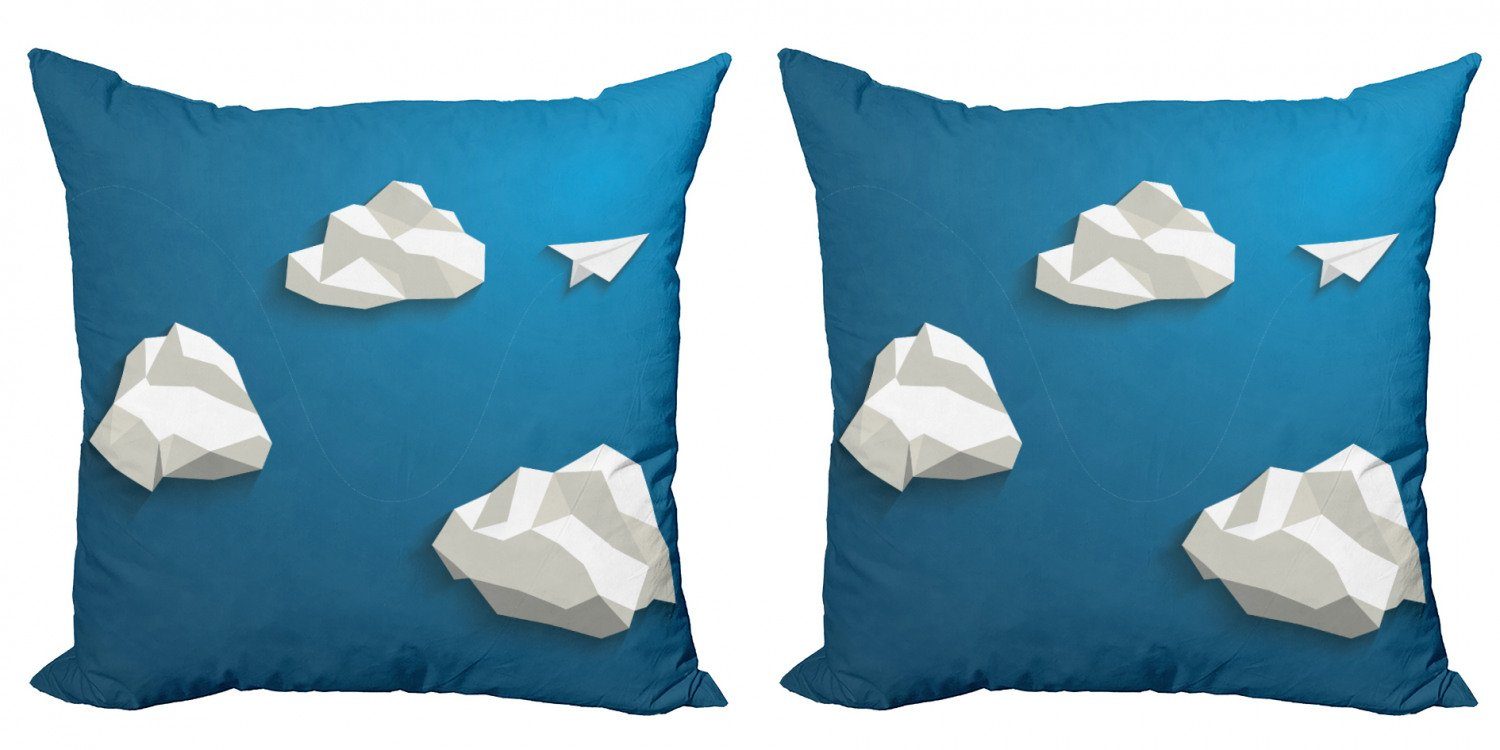 (2 zwischen Stück), Doppelseitiger den Accent Wolke Abakuhaus Digitaldruck, Fliege Polygonen Flugzeug Kissenbezüge Modern