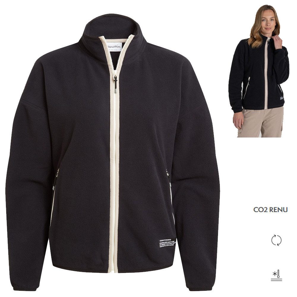 Trekkingjacke Craghoppers - CO2 RENU Damen Microfleece Jacke Fleecejacke, schwarz