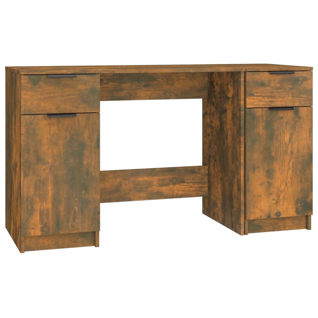 Schreibtisch Schreibtisch mit Beistellschrank Räuchereiche Holzwerkstoff