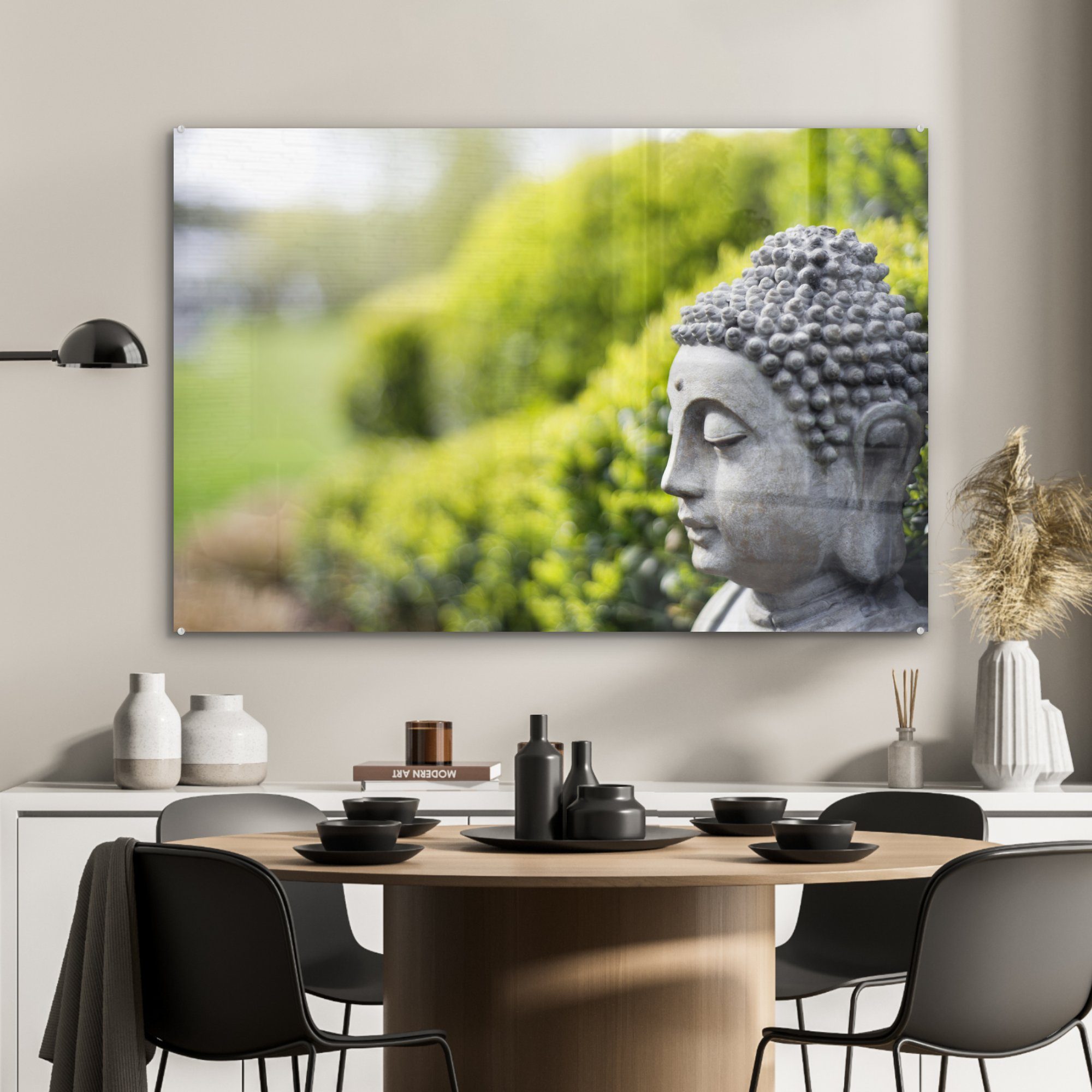 St), & Acrylglasbild Buddha-Statue in MuchoWow Acrylglasbilder einem Wohnzimmer Schlafzimmer Garten, (1